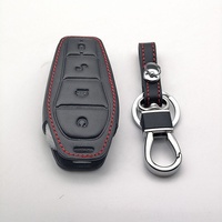 Pour BYD Qin Plusdmi Atto 3 Han EV dauphin étui à clés de voiture en cuir 4 boutons télécommande protéger couverture accessoires durables