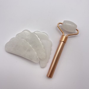 Natural White Jade and Quartz Gua Sha <b>Massager</b> with Tightening Skin - Product Image 5