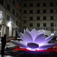 Fleur de Lotus gonflable changeante de couleur avec lumière LED pour la décoration de scène de discothèque de Concert gonflable