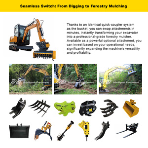Accesorio Versátil para Excavadora de 1 Tonelada, para Pequeñas Excavadoras, para una Limpieza Precisa en Jardines, Parques y Pequeños Bosques - Product Image 5