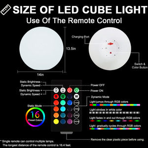 Coolqing - Bola <span class=keywords><strong>de</strong></span> Playa LED Solar Recargable a Prueba <span class=keywords><strong>de</strong></span> Agua IP65, Luz Navideña con 16 Colores y Control Remoto - Product Image 4