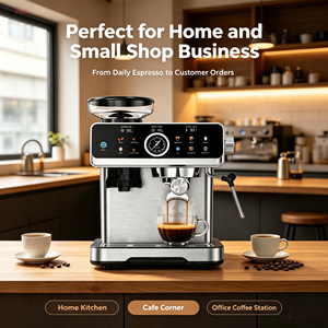 Machine à expresso rose, <span class=keywords><strong>verte</strong></span>, blanche, noire, rouge, orange avec moulin intégré, 20 bars, en acier inoxydable, pour la maison - Product Image 3