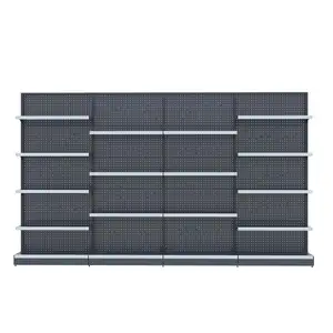 Étagères d'épicerie personnalisées Étagères de présentation modernes pour vente au détail Étagères gondoles Étagères double face des supermarchés Étagères de super marché - Product Image 1