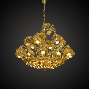 <span class=keywords><strong>Lustre</strong></span> en laiton en forme de <span class=keywords><strong>palmier</strong></span>, luminaire suspendu Palm Beach / Désert, lampe de plafond suspendue avec boule en verre pour salon / salle à manger - Product Image 4
