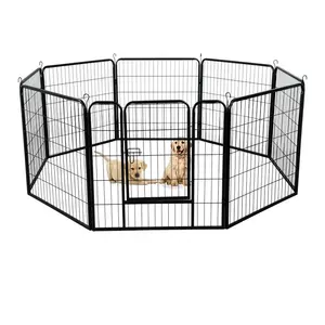 32" H Metal Puppy Pet Dog Pen Playpen Run Fence for Small/Medium Dogs, Rabbits Ducks 8 panels