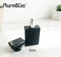 Atomiseur de parfum carré noir de 30 ml à visser