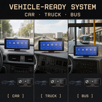 Moniteur de véhicule 6,89 pouces 2CH CarPlay Android Auto avec double caméra, enregistreur vidéo, écran tactile IPS et vision nocturne pour la conduite et le stationnement