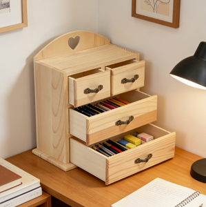 Scatola in Legno di Pino Non Finito con Cassetti per Organizzare Gioielli, Contenitore per Artigianato e Progetti Fai-da-Te - Product Image 6