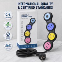 Multiprise multifonctionnelle universelle pour la maison avec veilleuse, protection contre les surcharges, ports USB colorés et en cuivre