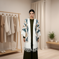 Nouvel ensemble écharpe, abaya, cardigan et châle brodé, fait main, long, élégant, pour festivals et occasions spéciales
