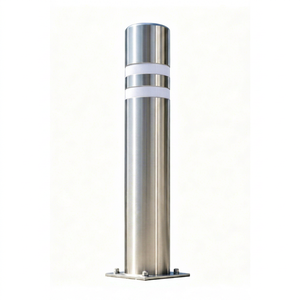 Bolardo de Seguridad de Acero Inoxidable 304 con Banda Reflectante para Protección de Seguridad en Estacionamientos y Carreteras - Product Image 1