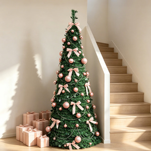 Árbol de Navidad Telescópico Plegable de Alta Calidad de 180 cm con Pantalla LED, Luz Blanca Cálida, Pre-Decorado, en Forma de <span class=keywords><strong>Pagoda</strong></span>, para Interiores - Product Image 5