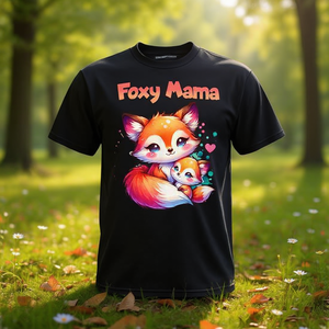 Camiseta Foxy Mama Mother Daughter Fox Kit con bonito mensaje para el Día de la Madre, manga corta, cuello redondo, unisex, para adultos, impresión digital - Product Image 3