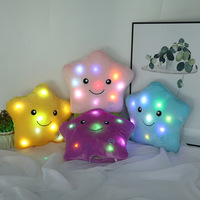 Kostenlose Probe Stern-Kissen Niedliches Leuchtendes Kissen-Spielzeug LED-Licht Leuchtet im Dunkeln Plüsch-Kissen-Puppe Kinderspielzeug