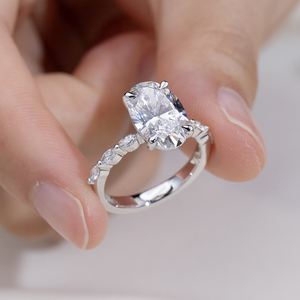 Messi Jewelry MSR-2133 18K Gold Oval Shape Solitaire <b>Diamond</b> <b>Ring</b> Lab Grown <b>Diamond</b> <b>Ring</b> Engagement <b>ring</b> - Product Image 5