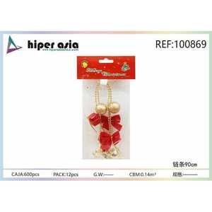 Set di decorazioni natalizie all'ingrosso alla moda fiocchi rossi e perle d'oro opzioni di massa disponibili numero di modello grande - Product Image 1