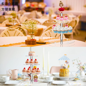 Support de présentation de gâteau en <span class=keywords><strong>acrylique</strong></span> transparent fait main en forme de cœur pour la fête des pères, plateau à dessert de jardin - Product Image 5