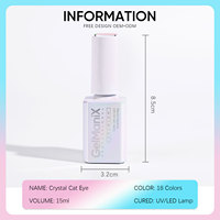 Gel UV 18 Couleurs 15ml Effet Magnétique Longue Durée 28 Jours Végan Non Toxique DIY Facile Bouteille Effet Œil de Chat Cristal