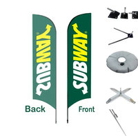 Vente en gros Logo personnalisé Plume Bannière Drapeaux Publicité Extérieure Flying Beach Drapeau avec Pole Stand Water Base