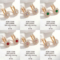 Pendientes de Aro con Zirconia en Forma de Corazón Arcoíris XUPING, Pendientes de Moda Chapados en Oro de 18K, Joyería con Dije de Corazón para Fiestas y Regalos de Amor