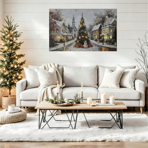 Décoration murale moderne pour arbre de Noël, LED, multicolore, 45x76cm, impression sur toile, <span class=keywords><strong>peinture</strong></span> aquarelle - Product Image 6