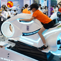 Machine de jeu VR 9D Moto à monnayeur pour gagner de l'argent, jeu de simulation de conduite de moto, course de voitures VR Space Wheel pour parcs d'attractions et centres commerciaux