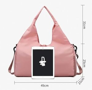 Women's Large Capacity Gym <b>Bag</b> Zipper New Simple Yoga <b>Bag</b> Independent Shoe Compartment Polyester Lining for Travel Sports Gym - Product Image 3