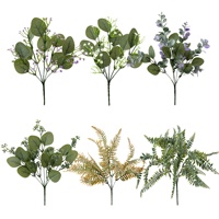 Tanaman Hijau Artificial Berkualitas Tinggi Dekorasi Rumah Pot Bunga Baby's Breath Eucalyptus Artificial 10-30cm