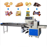 Machine d'emballage horizontale automatique de type oreiller pour biscuits, barres chocolatées, machine d'emballage de type oreiller