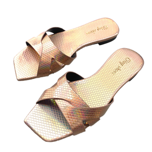 Sandalias planas de correa cruzada de PU de alta calidad de marca Oleg, novedad suave de verano en varios colores, cómodas para exteriores para - Product Image 5