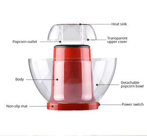 Máquina de Palomitas de Maíz Eléctrica de Plástico para Diversión Familiar, Ideal para Noches de Cine, Uso Doméstico, Prepara Snacks Saludables Bajos en Grasa en Minutos - Product Image 6