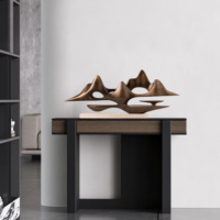 Sculpture Montagne Dorée en Résine de Luxe, Décoration de Table Vintage, Accessoire Moderne pour Intérieur d'Hôtel et de Bureau