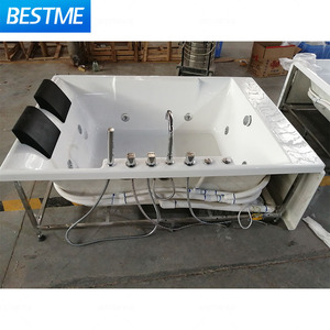 <span class=keywords><strong>Baignoire</strong></span> à remous autoportante en verre trempé de luxe en acrylique blanc pour 2 personnes baignoires à accoudoirs de massage baignoires - Product Image 3