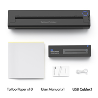 Impresora de Tatuajes A4 Mini Portátil, Inalámbrica, de Transferencia Térmica sin Tinta, con BT y USB para IOS, Android, Windows, MacOS, Personalizada de Fábrica