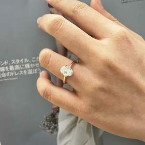 Anillos de Piedras Preciosas de Oro Sólido de 14K de Alta Calidad, Diseño Hermoso, Tendencia de Moda 2022, Joyería Mercery para Mujer, para Compromiso - Product Image 1