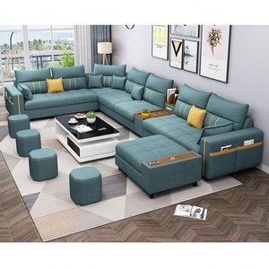 MEIJIA schwarz Leder beige braun braun braun großer Samt modular Luxus rosa Ecksofa Schnitts ofa u-förmig - Product Image 1
