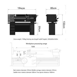 Torno Horizontal Manual Multifuncional de Precisión Media para Metal y Acero, Nuevo, en Venta - Product Image 3