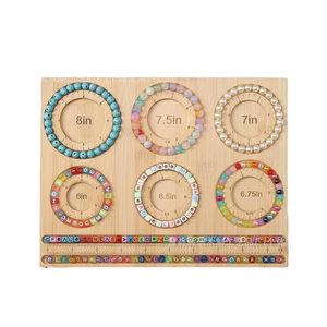 Wooden Beaded Bracelet Board Bamboo Color Customizable Jewelry Tray For Home Use - Product Image 3