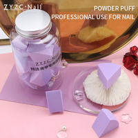 ZYZC – éponge triangulaire violette pour ongles, ensemble de 10 pièces, houppette à poudre, haute élasticité, flexible, usage professionnel pour la manucure