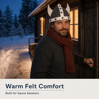 Chapeau de sauna en feutre de laine avec cornes et cache-oreilles, gris anthracite, pour hommes et femmes, idéal pour sauna, spa et usage domestique