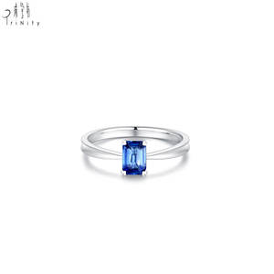 Anillo de Zafiro de Alta Calidad al por Mayor, Serie de Joyería para Damas, Diamantes Naturales Reales, Anillo de Oro Blanco Sólido de 18K para Regalo de Mujer - Product Image 1