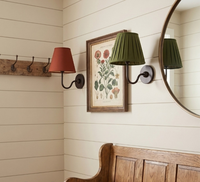 Applique murale Luvora en cuivre avec double abat-jour en tissu, style moderne classique, pour chambre à coucher, salon, décoration intérieure