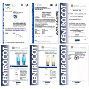 Waterdichte gele PP wegwerp chirurgische isolatiejas, EN14126, AAMI niveau 1, non-woven - Product Image 3