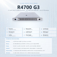 Server Rak R4700 G3 Bekas 1U Prosesor Ganda DDR4 PCI Express Kartu PSU Core Workstation Appliance Hot Swap
