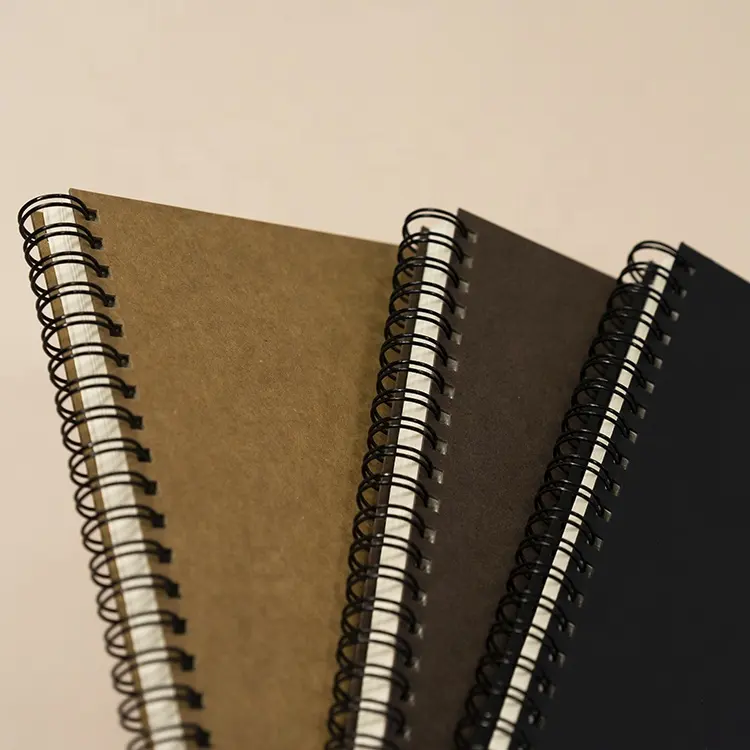Cuaderno personalizado impreso clase mate, doble cable A5, espiral, Kraft, libros de notas, venta al por mayor