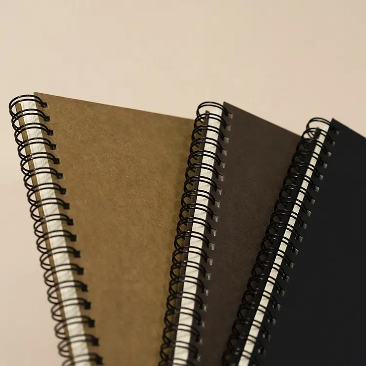 Personnalisé En Gros Imprimé Classmate Double Fil A5 Spirale Kraft Notebook Carnets