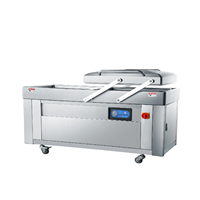Machine d'emballage sous vide certifiée CE 70cm Scellant commercial à double chambre Panneau de commande numérique Barre d'étanchéité amovible