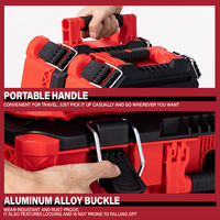 Boîte à outils en plastique rouge de qualité industrielle, 6 couches empilées, multifonctionnelle, chariot à outils électrique à poulies, boîte à outils mobile