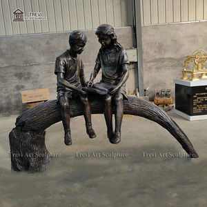 รูปปั้นเด็กหญิงอ่านหนังสือบนม้านั่ง ขนาดเท่า<span class=keywords><strong>คน</strong></span>จริง สำหรับตั้งนอกอาคาร ทำจากทองสัมฤทธิ์ ยี่ห้อ TREVI  ขาย - Product Image 5