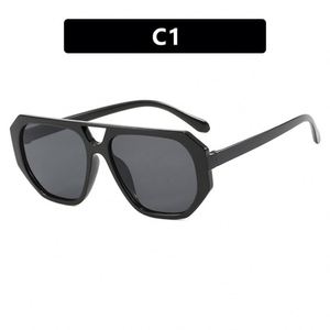 Gafas de Sol Estilo Hip Hop Vintage Maxfree, Gafas de Sol Poligonales Irregulares Retro con Doble Puente, Unisex - Product Image 2